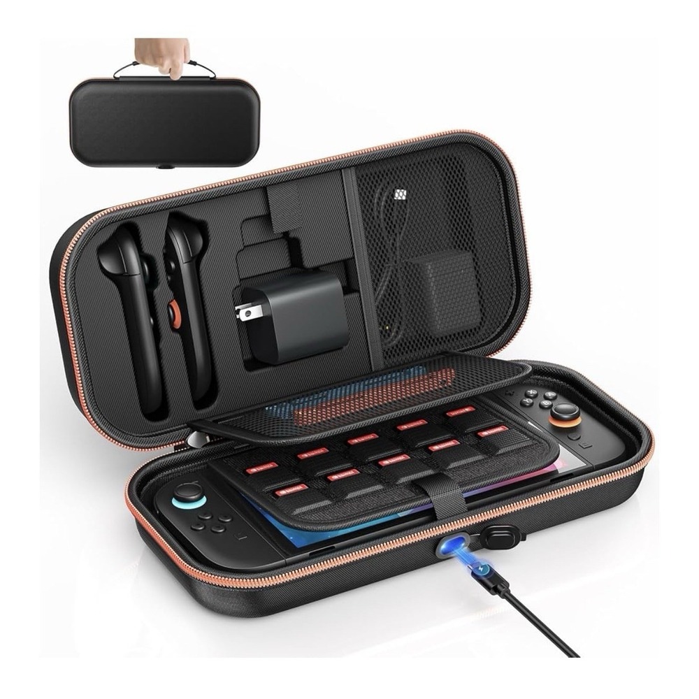 Black Hard Shell Carrying Case for Nintendo Switch Console & Accessories